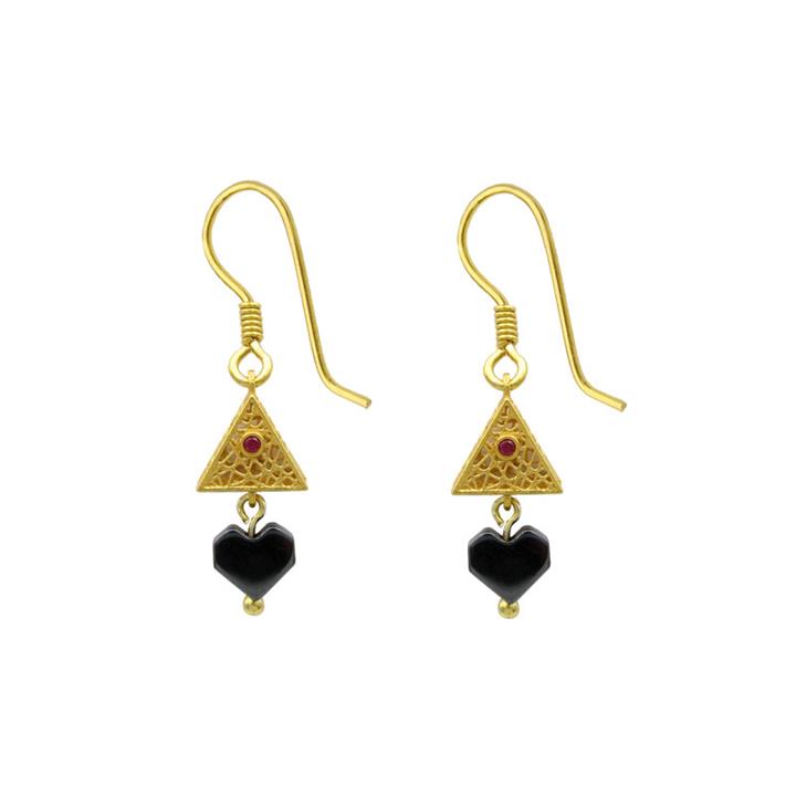 گوشواره طلا 18 عیار زنانه مانچو مدل efgs031